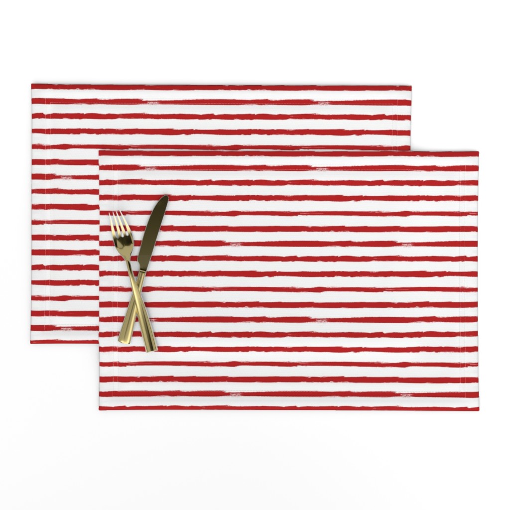 Painted Red Stripes (Grunge Vintage Distressed 4th of July American Flag Stripes)