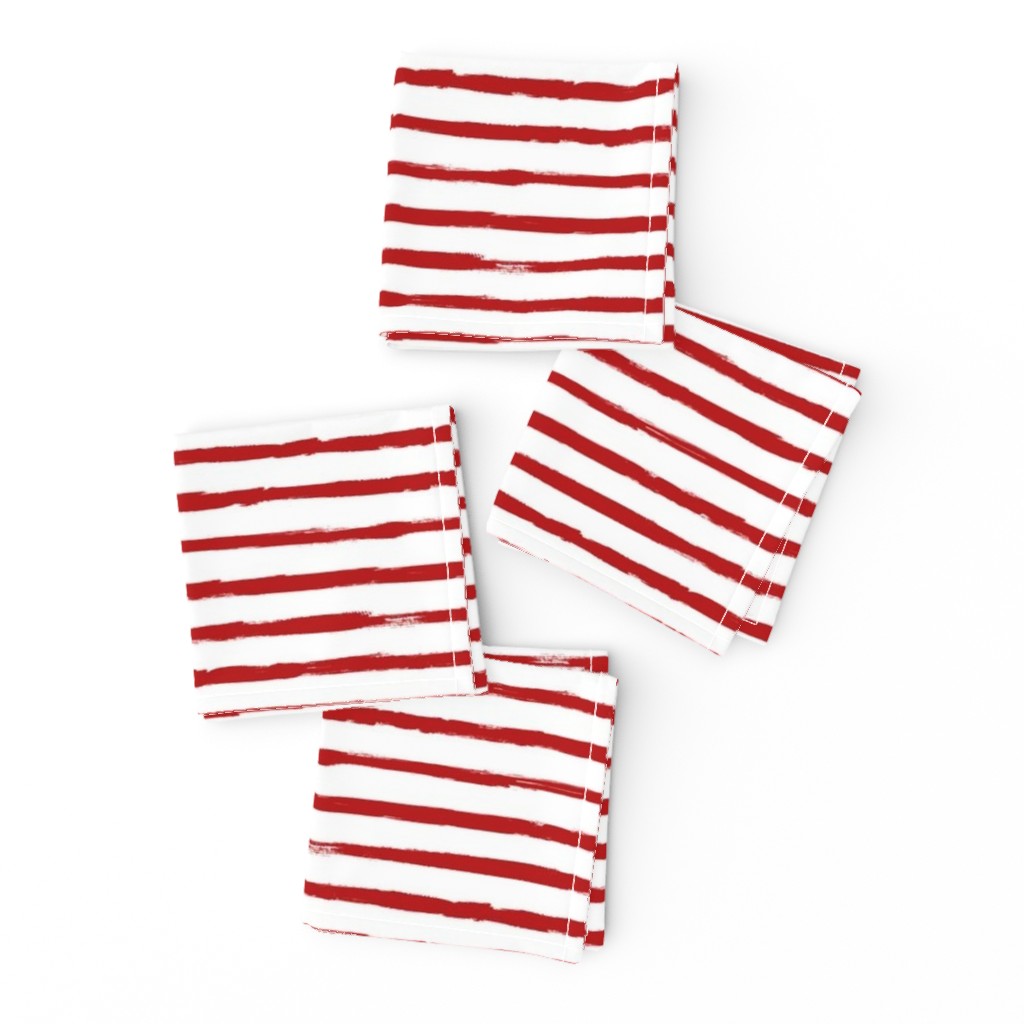 Painted Red Stripes (Grunge Vintage Distressed 4th of July American Flag Stripes)