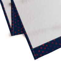 Distressed Red Stars on Navy Blue (Grunge Vintage 4th of July American Flag Stars)