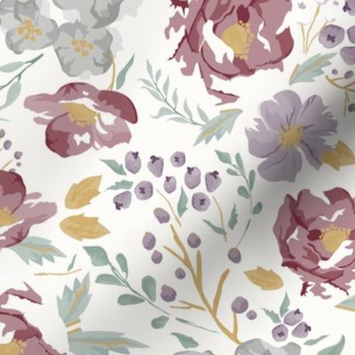 Harvest Meadow Floral on Cream