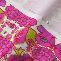 Vintage printed fabric Pretty in Pink remade large