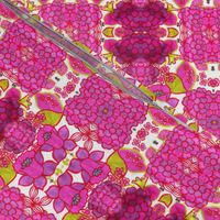 Vintage printed fabric Pretty in Pink remade large
