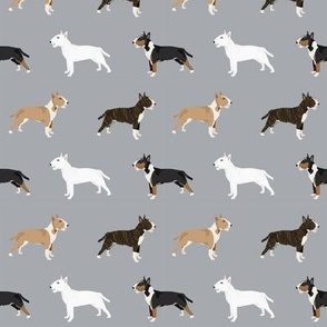 Bull Terrier variety coat colors dog breed fabric by pet friendly grey