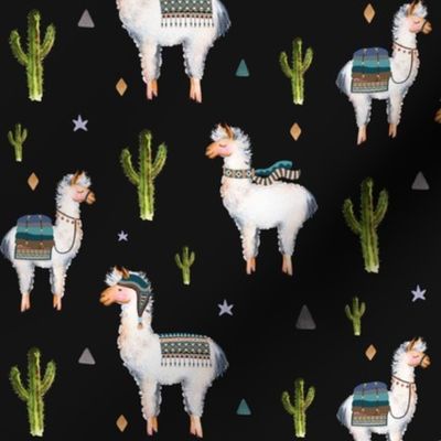 6" Boys Aztec Llama / Black