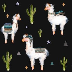 6" Boys Aztec Llama / Black