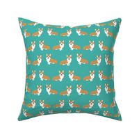 Corgi simple dog breed fabric corgis turquoise