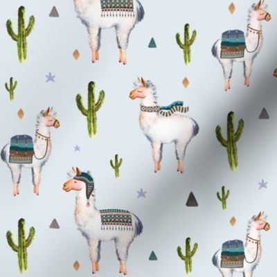 6" Boys Aztec Llama / Light Blue