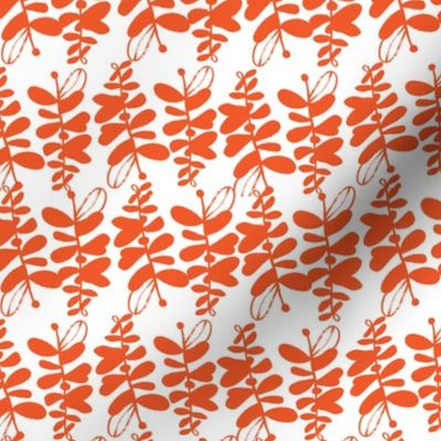 Foliage Leaves Modern Simple Orange White