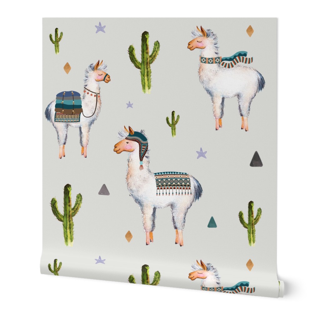 6" Boys Aztec Llama / Light Grey