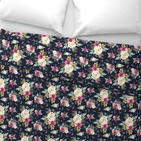 8" Western Autumn Mauve Flower - Navy