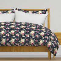 8" Western Autumn Mauve Flower - Navy