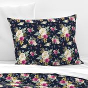 8" Western Autumn Mauve Flower - Navy