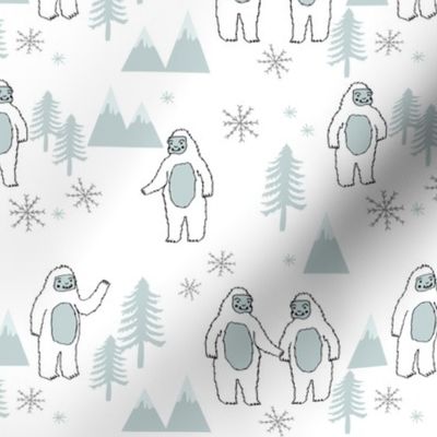 Yeti christmas winter snow fabric light by andrea lauren