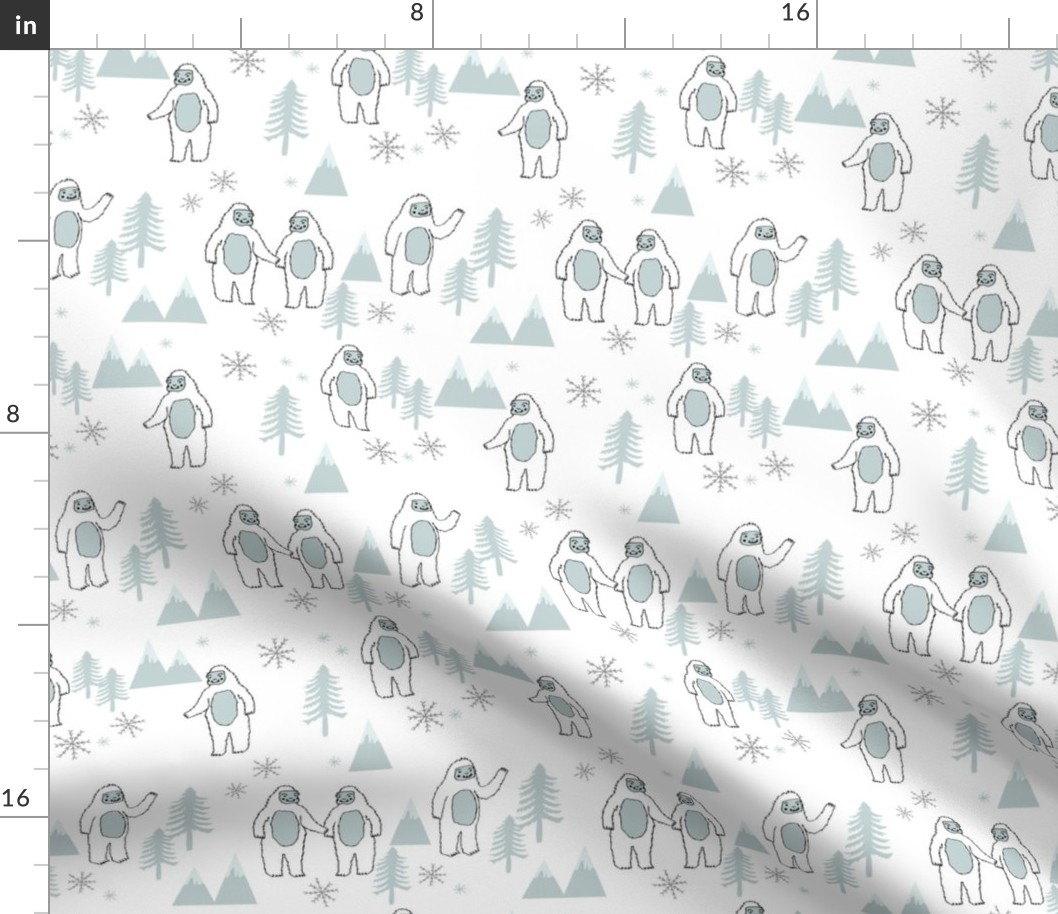 Yeti christmas winter snow fabric light by andrea lauren