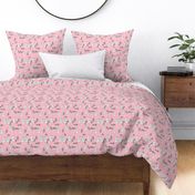 Yeti christmas winter snow fabric pink by andrea lauren