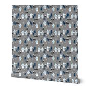 Yeti christmas winter snow fabric grey and blue by andrea lauren