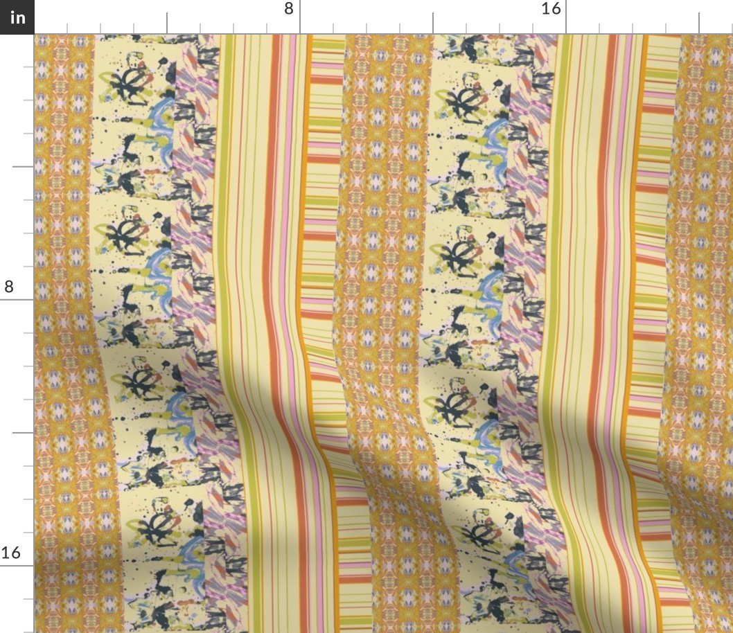 Buff Mustard Bohemian Border Print