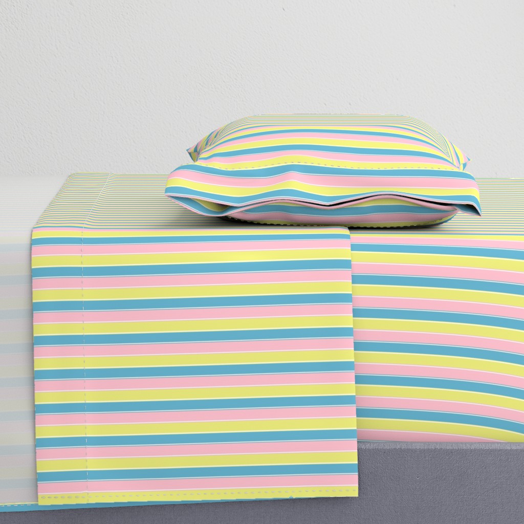 pastel stripe //  yellow / blue/ pink stripes