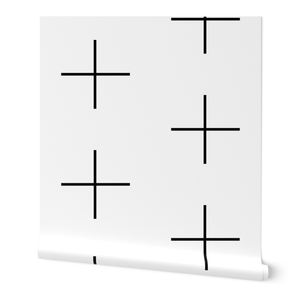 Thin line swiss cross / black on white