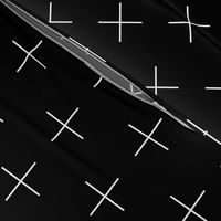 Thin line swiss cross / white on black