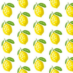 Lemons on White, Citrus Fruit, Summer Home