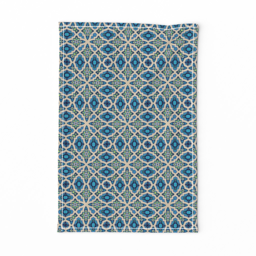 Marrakesh Bohemian Moroccan geometric tile blue