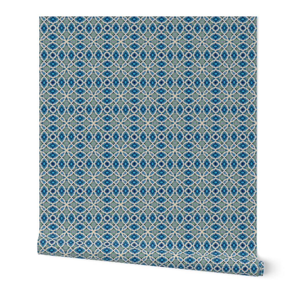 Marrakesh Bohemian Moroccan geometric tile blue