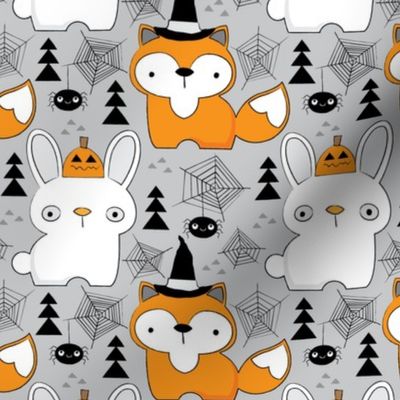 halloween foxes and bunnies