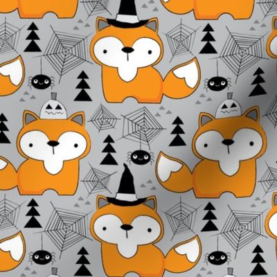 halloween foxes-on-grey