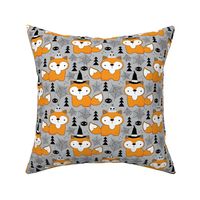 halloween foxes-on-grey