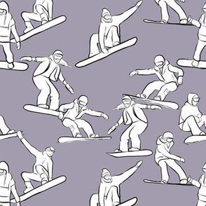 Snowboarders on Purple