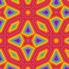 Rainbow geometric cheater quilt