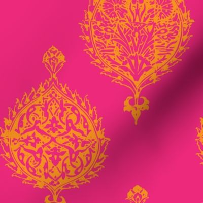 TURKISH TILE IN HOT PINK AND ORANGE