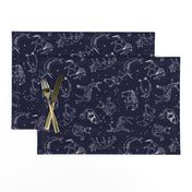 constellations // origami geometric animal astronomy stars night sky navy blue kids nursery baby print