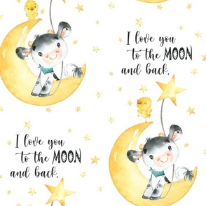 Baby Cow on Moon, I love you to the MOON and back