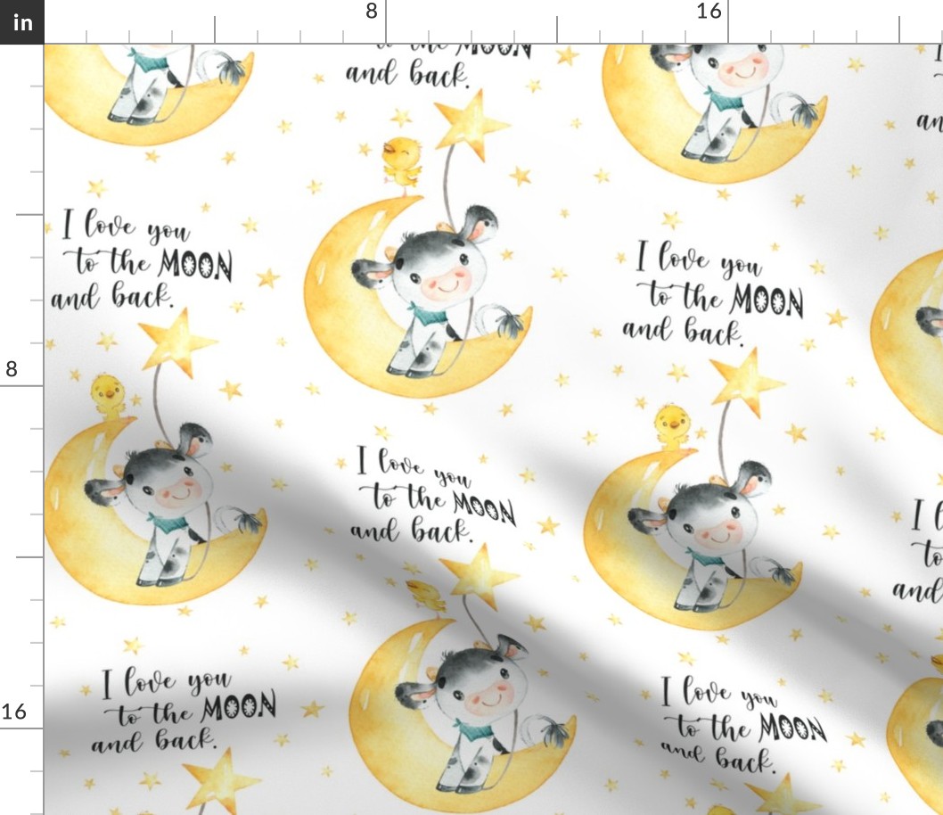 Baby Cow on Moon, I love you to the MOON and back