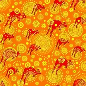 Australian Kangaroos Crossing Cultures - Orange