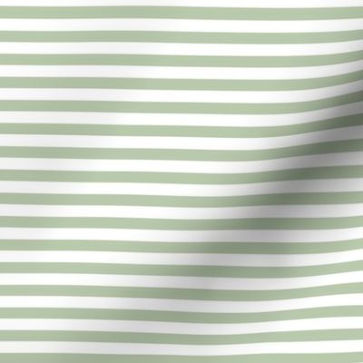 1/4" Soft Green + White Striped