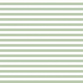 1/4" Soft Green + White Striped