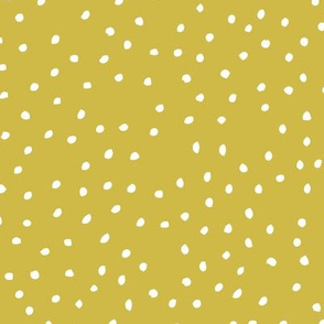 Abstract snow flakes and dots textured speckles fall mustard