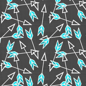 Turquoise Arrows on Linen