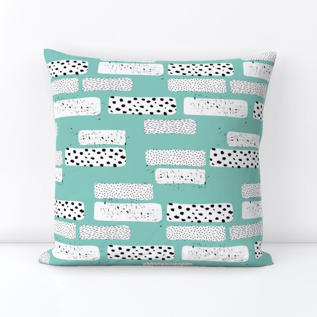 Strips and spots abstract dots Scandinavian art texture gender neutral blue