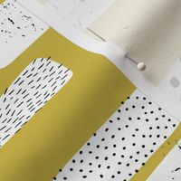 Strips and spots abstract dots Scandinavian art texture gender neutral mustard