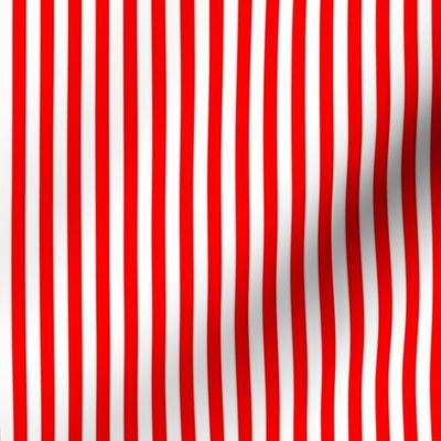 Quarter Inch Red and White Vertical Stripes (Four to an Inch)