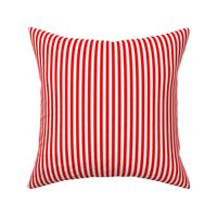 Quarter Inch Red and White Vertical Stripes (Four to an Inch)