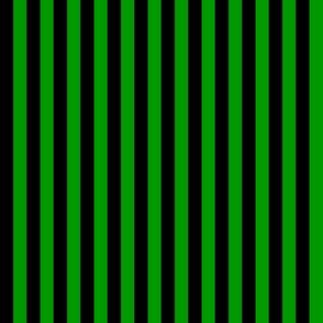 Quarter Inch Christmas Green and Black Vertical Stripes (Four to an Inch)