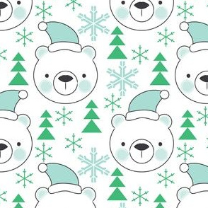 bear-faces-blue-with-santa-hats-trees-snowflakes