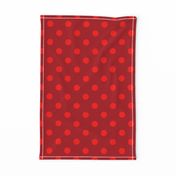 One Inch Red Polka Dots on Dark Red