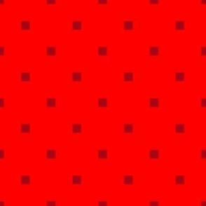 Dark Red Square Polka Dots on Red