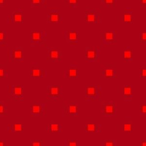 Red Square Polka Dots on Dark Red